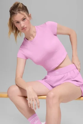 Alosoft Crop Finesse a maniche corte - Rosa Candy Heart