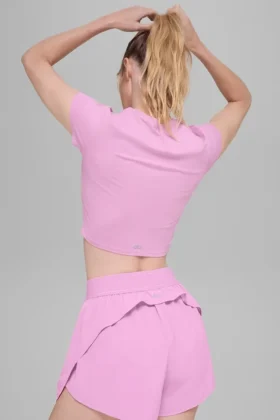 Alosoft Crop Finesse a maniche corte – Rosa Candy Heart