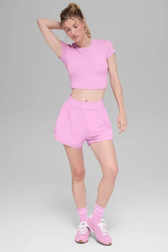Alosoft Crop Finesse a maniche corte - Rosa Candy Heart