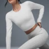 Alosoft Crop Finesse con maniche lunghe - Bianco