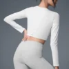 Alosoft Crop Finesse con maniche lunghe - Bianco