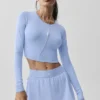 Alosoft Crop Finesse con maniche lunghe - Blu Provenza chiaro