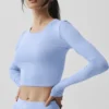 Alosoft Crop Finesse con maniche lunghe - Blu Provenza chiaro