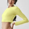 Alosoft Crop Finesse con maniche lunghe - Giallo sole