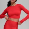 Alosoft Crop Finesse con maniche lunghe - Rosso brillante
