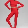Alosoft Crop Finesse con maniche lunghe - Rosso brillante