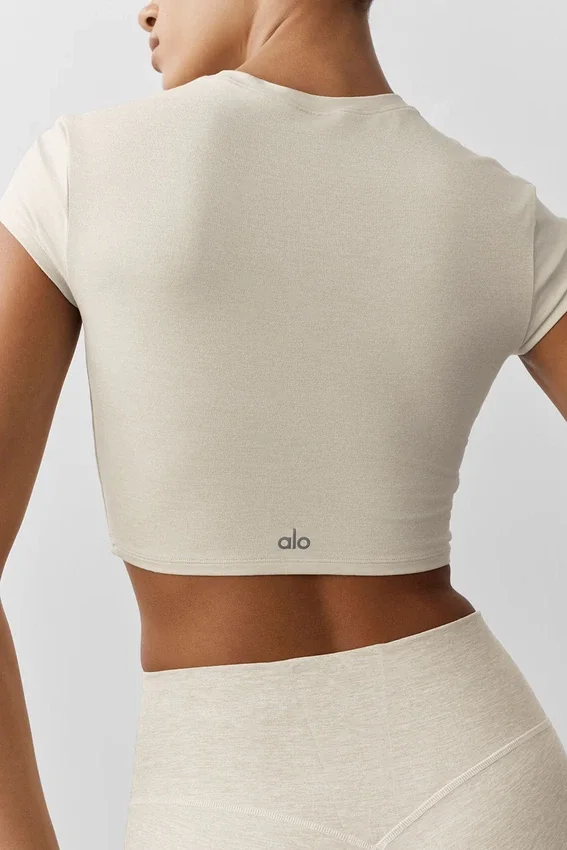 Alosoft Crop Finesse maniche corte - Avena melange