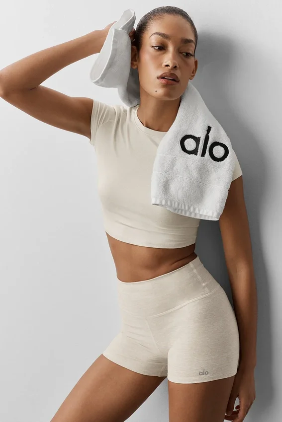 Alosoft Crop Finesse maniche corte - Avena melange