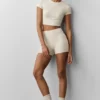 Alosoft Crop Finesse maniche corte - Avena melange