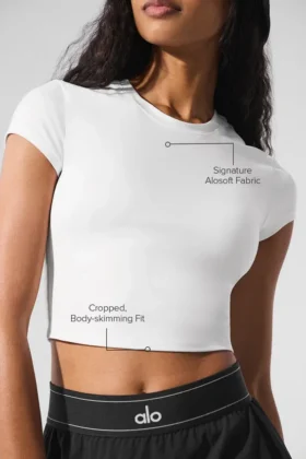 Alosoft Crop Finesse maniche corte – Bianco