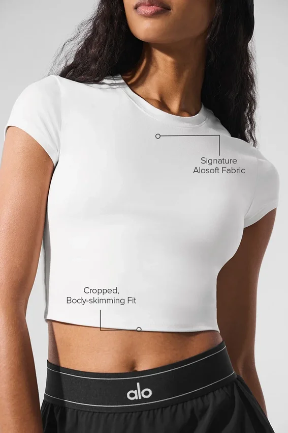 Alosoft Crop Finesse maniche corte - Bianco