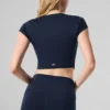Alosoft Crop Finesse maniche corte - Blu navy