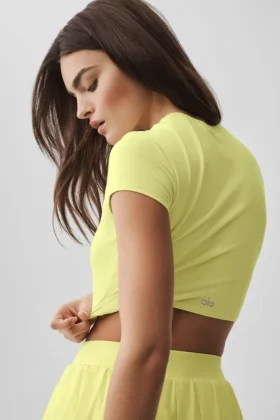 Alosoft Crop Finesse maniche corte – Giallo sole