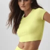 Alosoft Crop Finesse maniche corte - Giallo sole