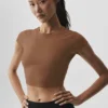 Alosoft Crop Finesse maniche corte - Marrone baciato dal sole
