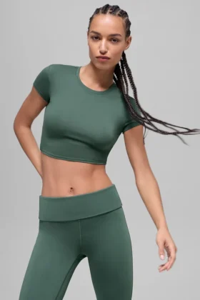 Alosoft Crop Finesse maniche corte - Verde trifoglio