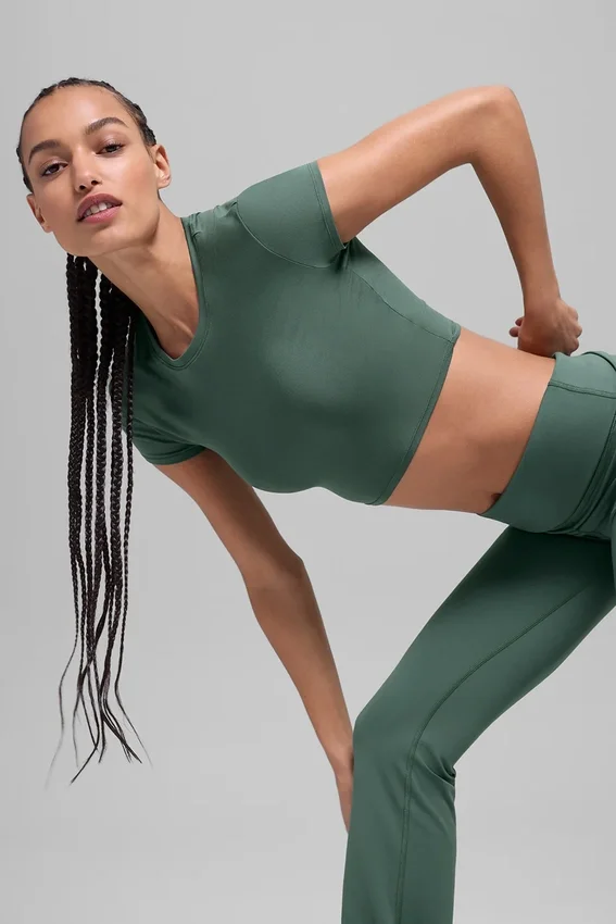 Alosoft Crop Finesse maniche corte - Verde trifoglio