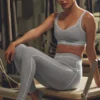 Alosoft High-Waist Heart Throb Leggings - Grigio melange sportivo/Bianco