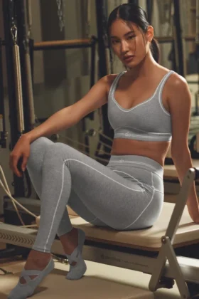 Alosoft High-Waist Heart Throb Leggings - Grigio melange sportivo/Bianco