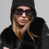 Berretto con paraorecchie Winter Bliss a maglia intrecciata - Nero