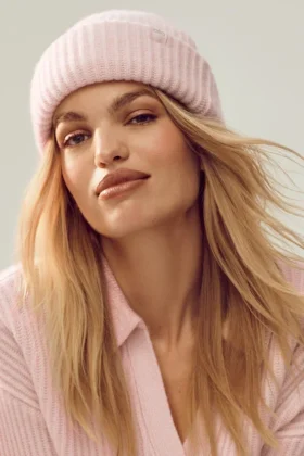 Berretto in cashmere Courchevel - Rosa ghiaccio