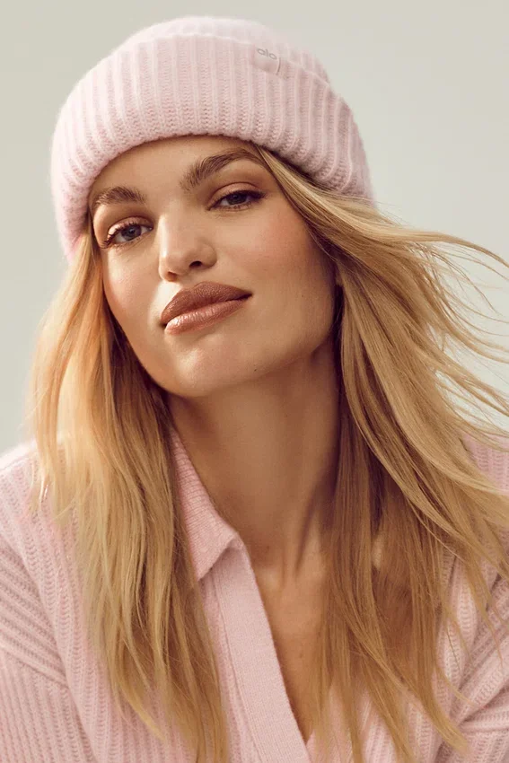 Berretto in cashmere Courchevel - Rosa ghiaccio
