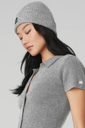 Berretto in cashmere - Grigio tortora melange