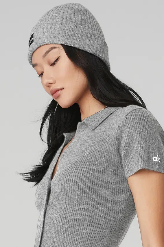 Berretto in cashmere - Grigio tortora melange