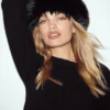 Berretto in finta pelliccia e cashmere Courchevel - Nero