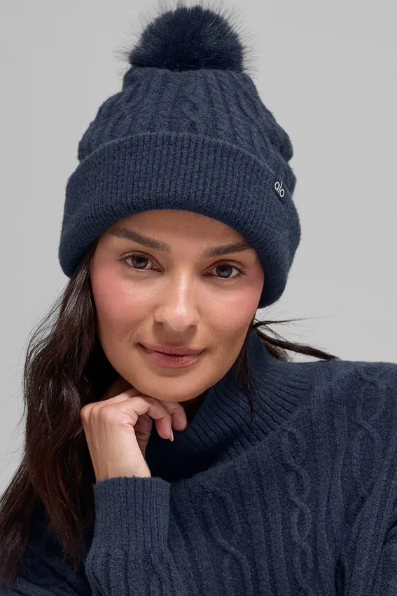 Berretto Winter Bliss a trecce - Blu navy