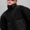 Bomber con bordi in sherpa - Nero