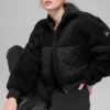 Bomber con bordi in sherpa - Nero