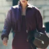 Bomber corto Premier in ecopelle - Borgogna