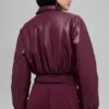 Bomber corto Premier in ecopelle - Borgogna