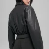 Bomber corto Premier in ecopelle - Nero