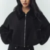 Bomber Nightfall in misto lana - Nero