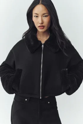 Bomber Nightfall in misto lana - Nero