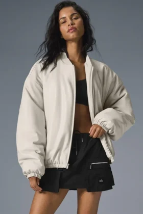 Bomber Premier in ecopelle - Bone