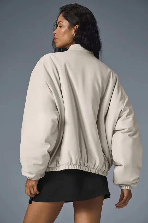 Bomber Premier in ecopelle - Bone