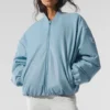 Bomber Premier in ecopelle - Celestial Blue