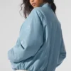 Bomber Premier in ecopelle - Celestial Blue