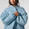 Bomber Premier in ecopelle - Celestial Blue