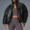 Bomber Premier in ecopelle - Nero