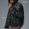 Bomber Premier in ecopelle - Nero