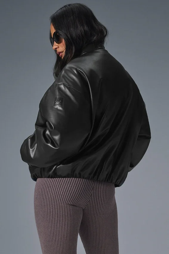 Bomber Premier in ecopelle - Nero
