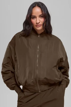 Bomber Urbanite in pelliccia sintetica - Espresso/Avorio