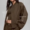 Bomber Urbanite in pelliccia sintetica - Espresso/Avorio