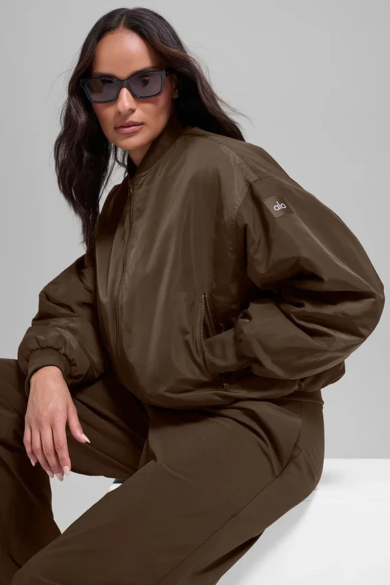 Bomber Urbanite in pelliccia sintetica - Espresso/Avorio