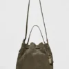 Borsa a secchiello Alo Balance - Camoscio color olivo