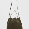 Borsa a secchiello Alo Balance - Camoscio color olivo